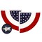G128 USA Pleated Fan Flag Star 1.5x1.5 Feet Center Quarter Circle Embroidered Polyester Stars and Stripes